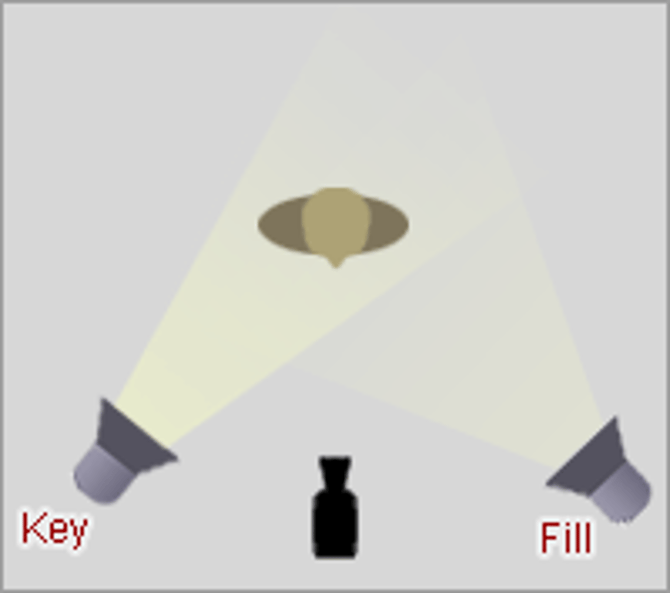 <p>a light placed opposite the key light and is often used to reduce or soften shadows.</p>