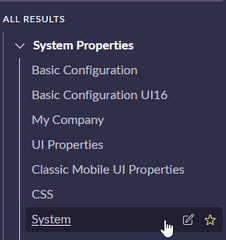 <p>All &gt; System Properties &gt; System</p>