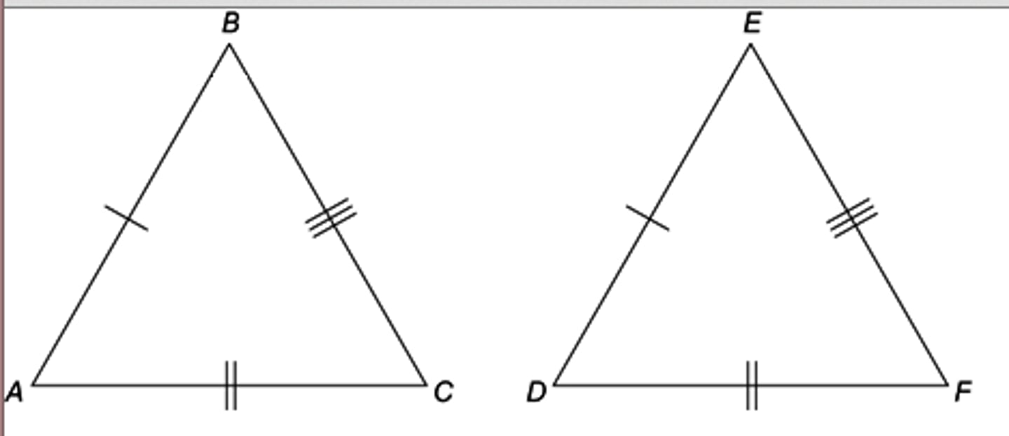 <p>Three sides of one triangle are congruent to three sides of another triangle.</p>