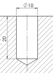 <p><span>•Bohrung die eine bestimmte Tiefe hat</span></p><p><span>•Befestigung von Schrauben und Stiften</span></p><p><span>•Mit oder ohne Gewinde</span></p><p></p>