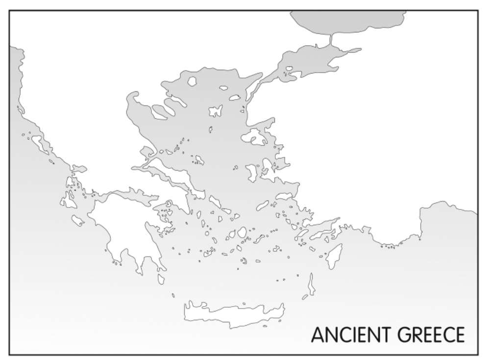 label the map of Greece:
Athens
Sparta
Marathon
Persia
Halicarnassus
Delos
Salamis
Crete
Corinth
Olympia
Mediterranean Sea
Aegean
Troy
Ionian Sea
Mytilene (just near Lesbos)
Melian
Corcyra
