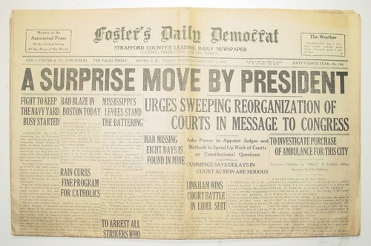 <p>FDR's plan to "pack" the Supreme Court with supporters to keep his New Deal programs from being declared unconstitutional</p>
