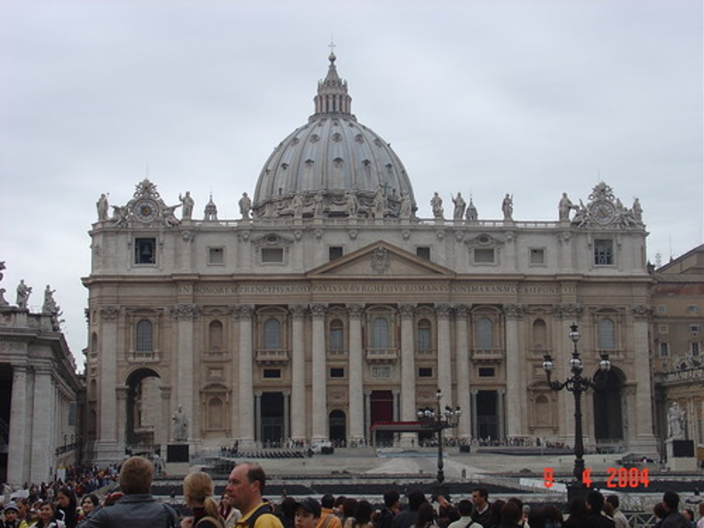 <p>1505-1612</p><p>Michelangelo changed it</p><p>a magnificent new church over the crypt of St. Peter</p><p>dome becomes icon, often repeated</p><p>tomb of Pope Julius II wouldn't fit in old basilica</p><p>Bramante's scheme was on a scale grander than any Roman structure (dome compared to Pantheon)</p>