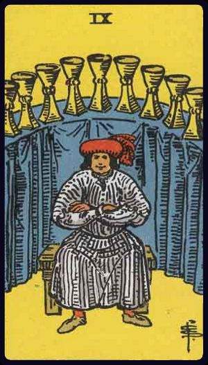 <p>NINE OF CUPS</p>