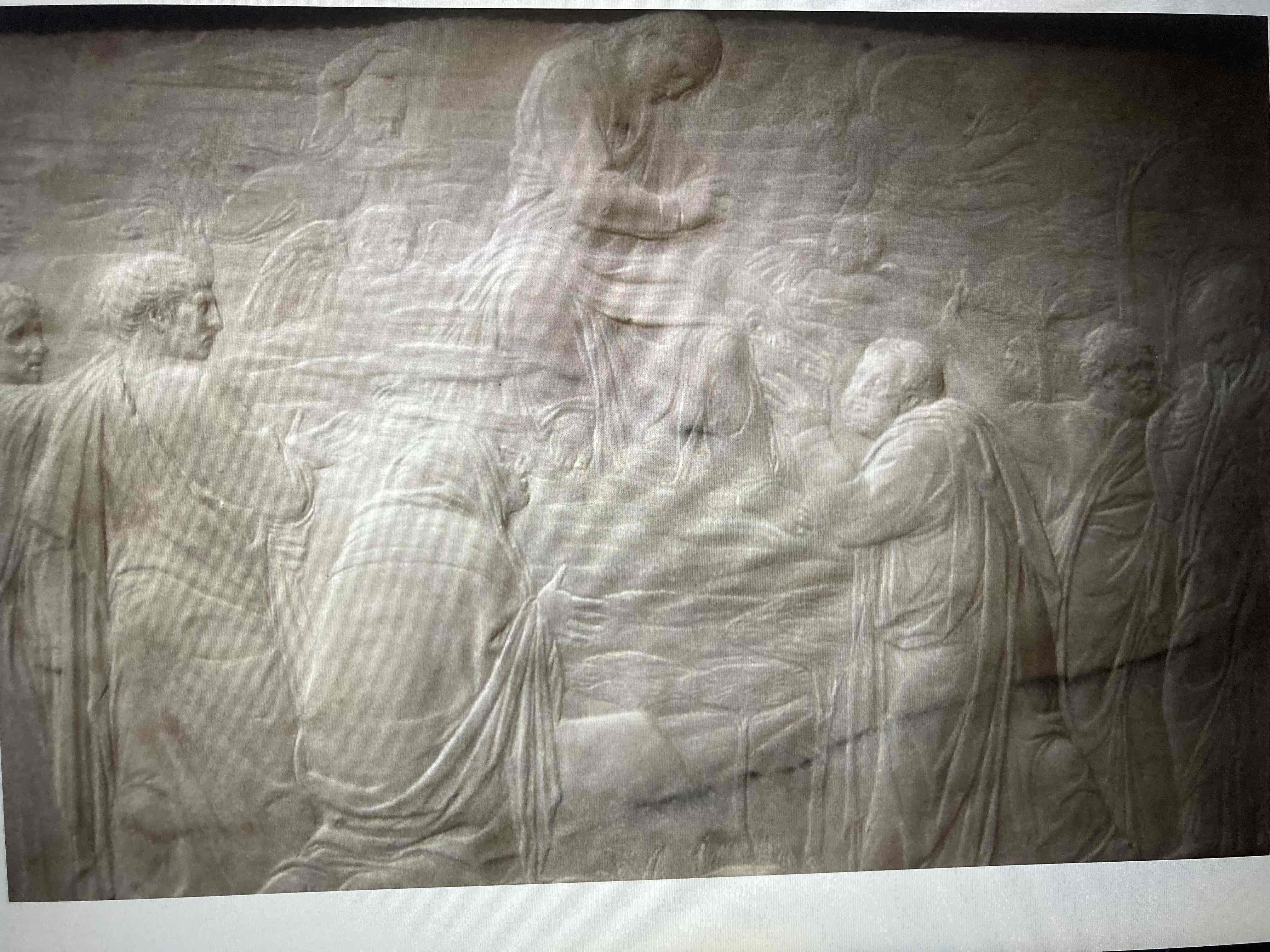 <ul><li><p>Donatello</p></li><li><p>Vnebohod in izročanje ključev</p></li><li><p>Ok. 1426-28</p></li></ul>