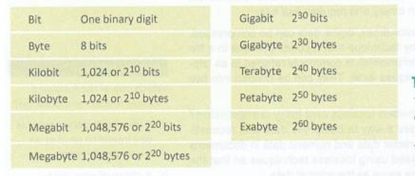 <p>A group of eight bits, usually abbreviated as an uppercase B.</p>