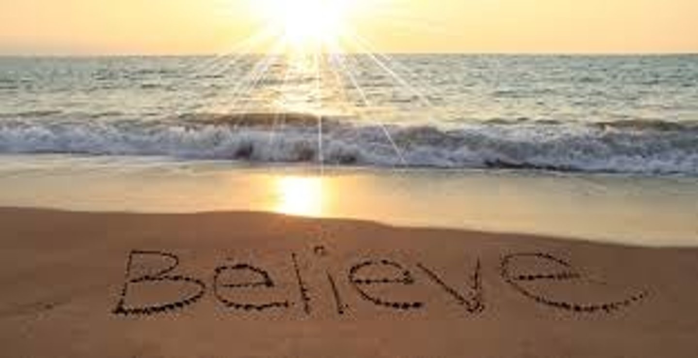 <p>believe, trust</p>