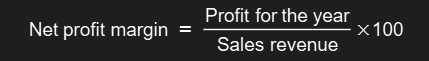 <p>Shows the proportion of revenue that’s turned into net profit before tax and is expressed as a percentage. The proportion of revenue left over after the business has paid all of the costs. </p>