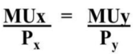 <p>As you move down, buy the product with the highest <strong>marginal utility per dollar</strong></p><p></p><p></p>