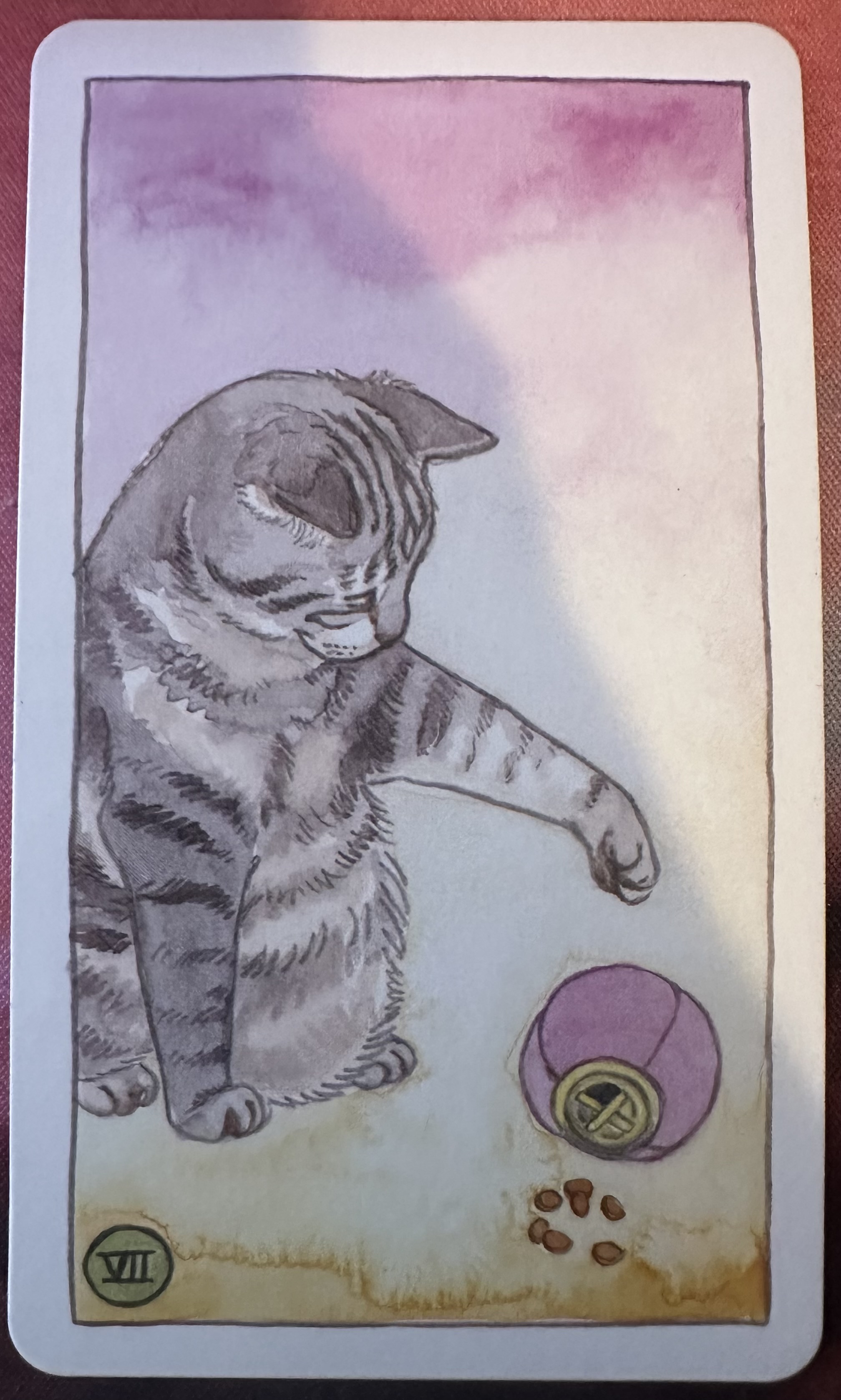 <p>Seven of Pentacles (VII) Upright</p>