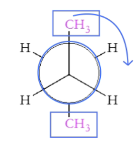 <p>Two largest substituents 180 degrees from one another</p>