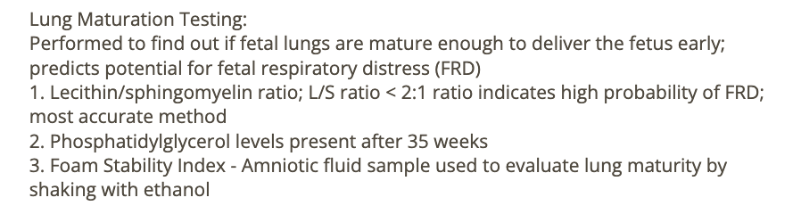 <p>d) evaluate fetal lung maturity</p>