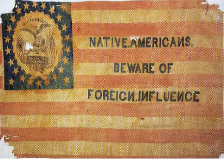 <p>In the early 1850s, this party which opposed immigrants, nominated candidates for office. They were also called the Know-Nothing party. (p. 176)</p>