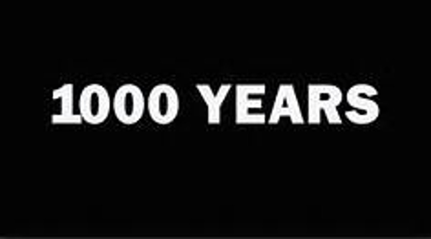 <p>(n.) a period of 1000 years; a period of great joy</p>