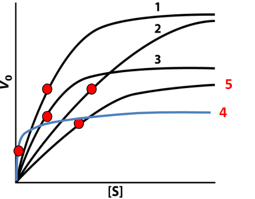 <p>Competitive inhibition in a graph </p>