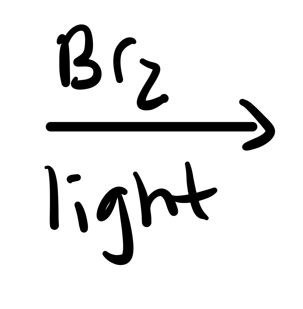 <p>Br2, light </p>