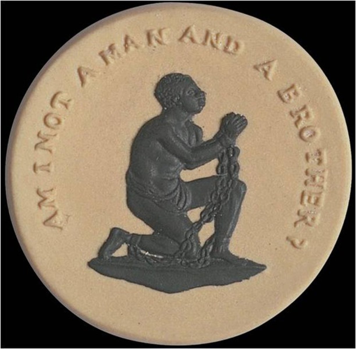 <p>Designed by Wedgwood artist, symbolizing social and political force against slavery</p>