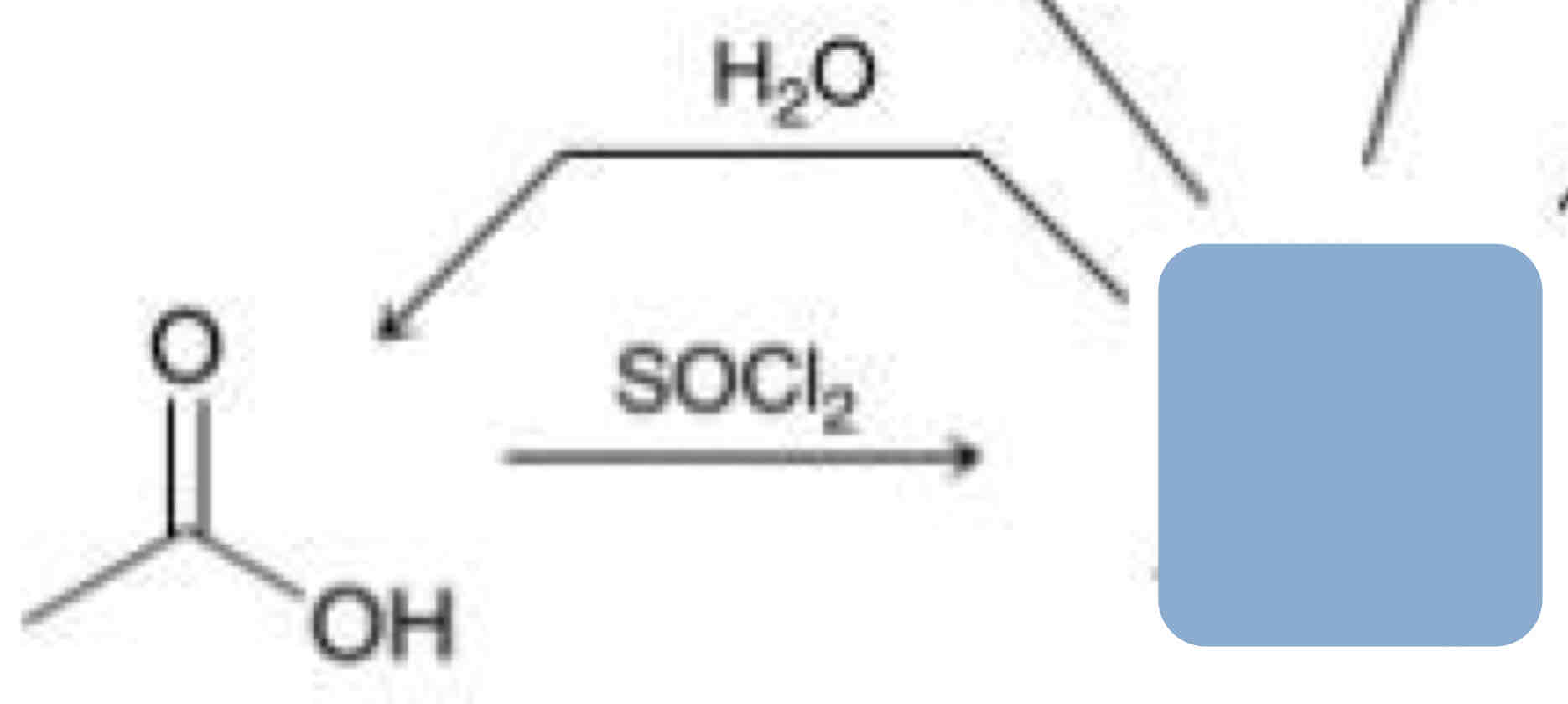 <p>Starting Material: CARBOXYLIC ACID</p><p></p><p>REAGENT: SOCl2</p>