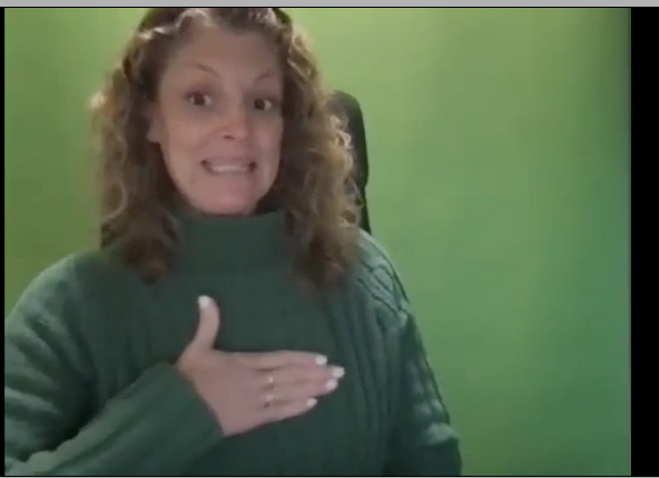 <p>rub palm on chest</p>