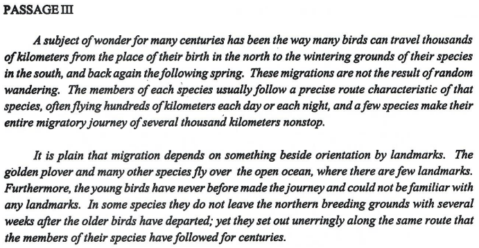 <p><strong>Which-sentence should be the first?</strong></p><p>a) Furthermore, the young birds have never before made the journey</p><p>b) Each member of the species follow a precise route</p><p>c) Few species make their entire migratory journey of several thousand</p><p>kilometers nonstop.</p><p>d) The golden plover fly over the ocean.</p>