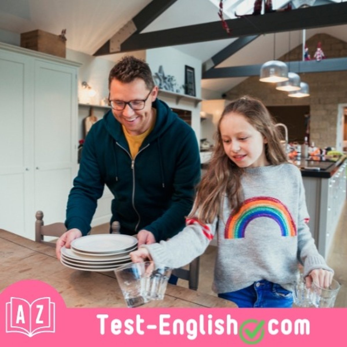 <p>I _____ the table for dinner with our best dishes.</p>