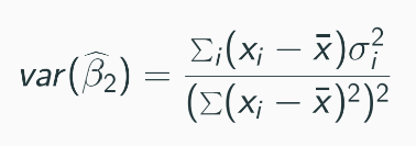 new variance of OLS estimator for reason below