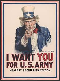 <p><span>A commercial artist created a famous <strong>1917 poster</strong> was used to <strong>recruit soldiers to fight in World War I and World War II</strong>. He also used his own face as a model for <strong>Uncle Sam</strong>.</span></p>