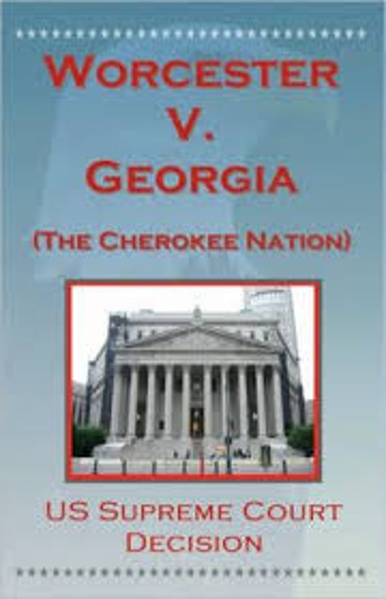 <p>A ruling by the Supreme Court in 1832 that said the Cherokee nation was a distinct community</p>