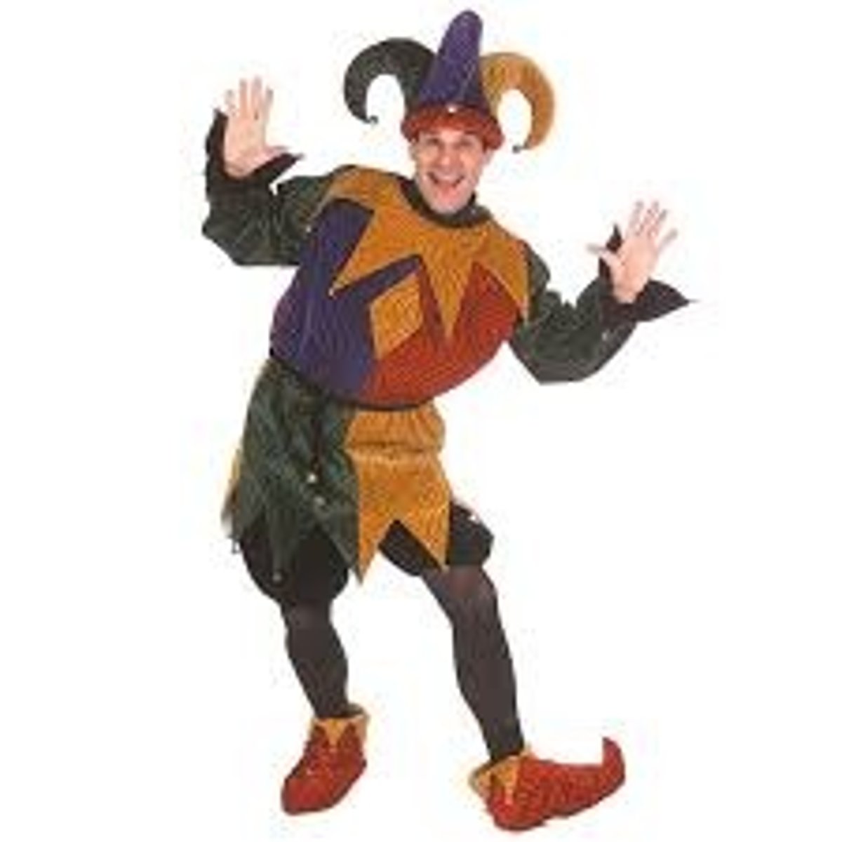 <p>(adj.) Showing great variety; composed of different elements or many colors</p><p>(n.) A jester's costume; a jester</p><p>SYNONYMS: (adj.) variegated, heterogeneous, diverse; (n.) fool</p><p>ANTONYMS: (adj.) uniform, homogeneous, monochromatic</p>