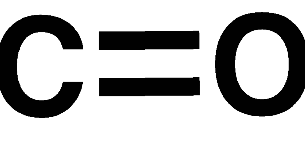 <p>C=O. Oxygen double bonded to a carbon</p>