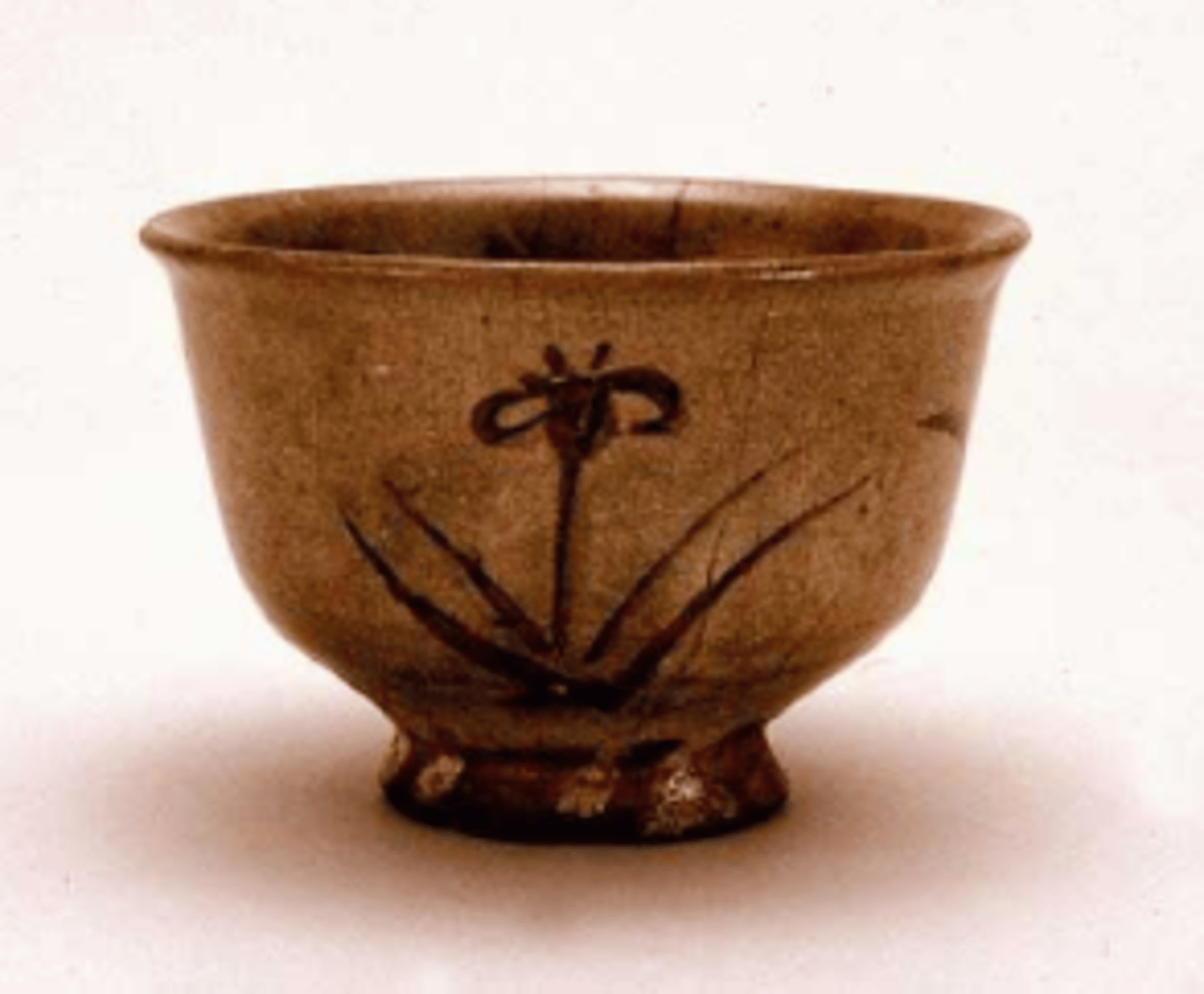 <p>Japanese ware with <span class="bgY">freehand geometric patterns</span>, grasses, and wisteria were painted in <span class="bgY">iron oxide</span> on a whitish slip. Influenced by <span style="text-decoration:underline">Korean Choson ware</span>.</p>