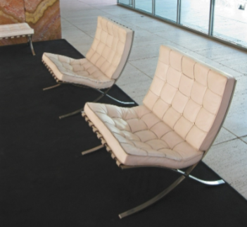 <ul><li><p><span>Can see the materials of marble, glass, stainless steel</span></p></li><li><p><span>Weimar Germany wanted it to show how it was to rep the governments&nbsp;</span></p></li><li><p>Last director of Bauhaus</p><ul><li><p><span>Avant-Garde </span></p></li><li><p><span>crystal architecture</span></p></li></ul></li><li><p><span>abstract aesthetic </span></p><ul><li><p>lines, shifting apart</p></li><li><p>column and wall</p></li><li><p>plain</p></li><li><p>almost no program</p></li></ul></li><li><p>high end material </p><ul><li><p>barcelona chair</p><ul><li><p>sit on x, on rectangle</p></li></ul></li></ul></li><li><p>fine stone building </p><ul><li><p>onyx, marble</p></li></ul></li></ul><p></p>