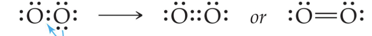 The four electrons count for both oxygen atoms so that both of them have an octet