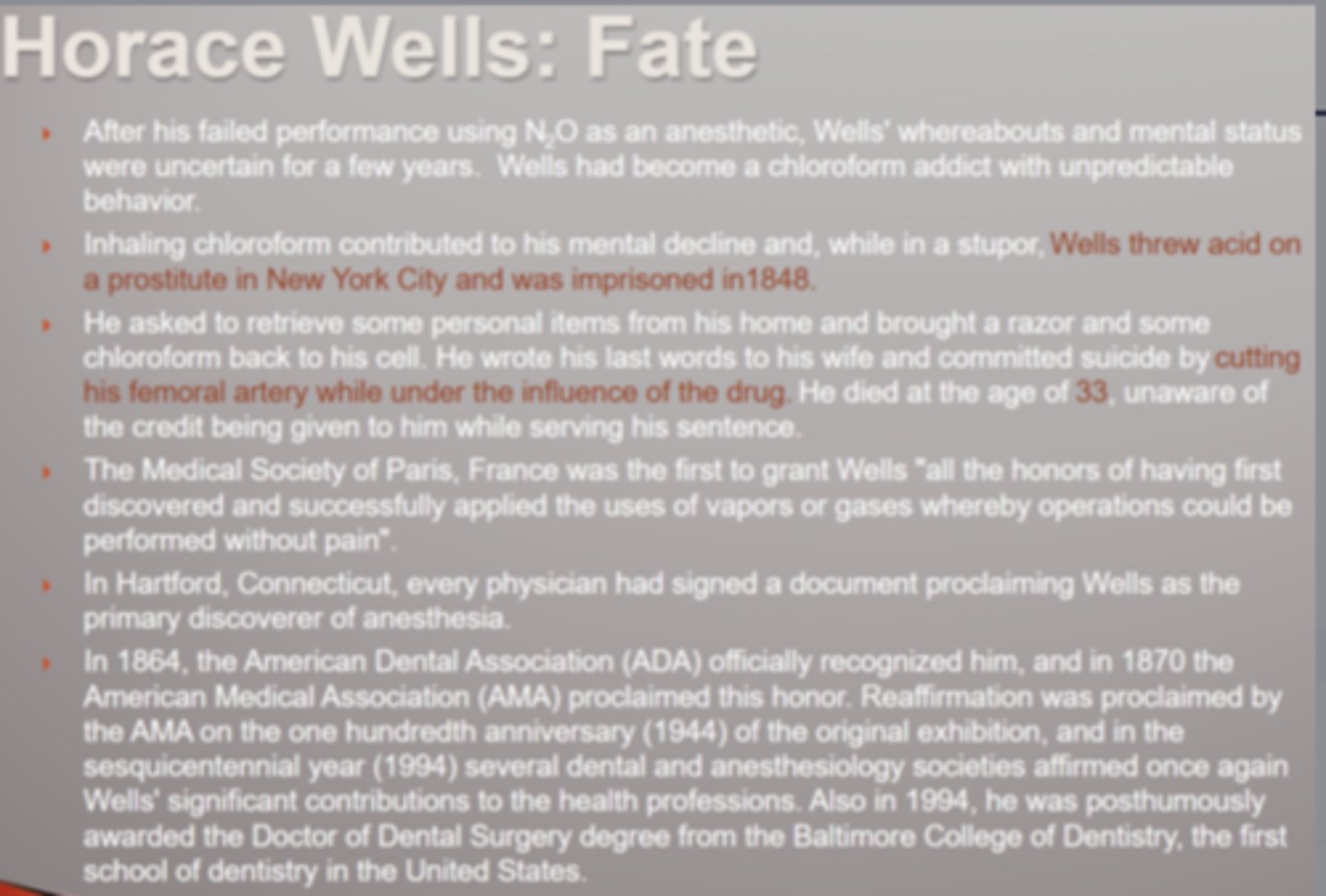 <p>B. Horace Wells</p>