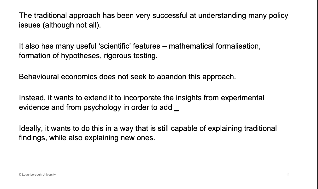 <p><span><u><span>Better realism</span></u></span></p><p>&nbsp;</p><p>Behvaioural is trying to build on it, make it more realistic</p>