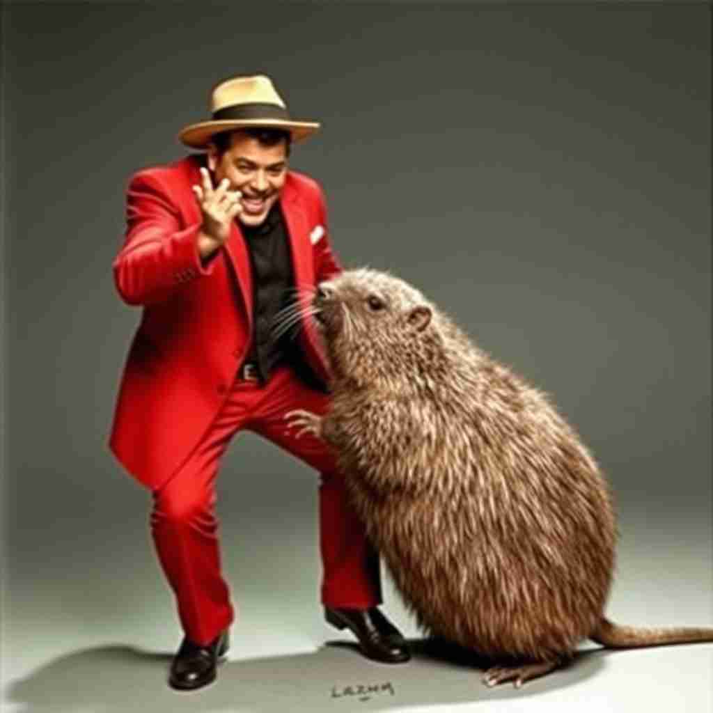 <p>Mario Lopez dancing with a mole(mole)</p>