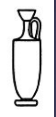 <p>tall vase with a short neck, one handle</p>