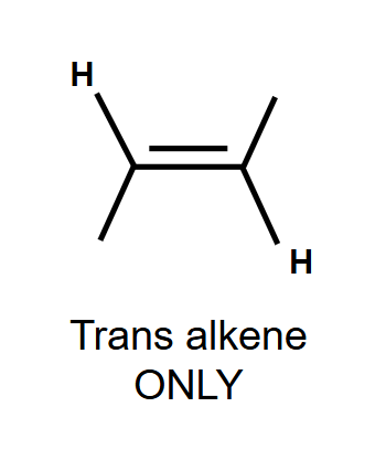 <p>Reduction of Alkyne</p><ul><li><p>Hydrogenation anti addition of H<sub>2</sub></p></li><li><p><mark data-color="red" style="background-color: red; color: inherit;">MUST KNOW MECHANISM</mark></p></li></ul><p></p>