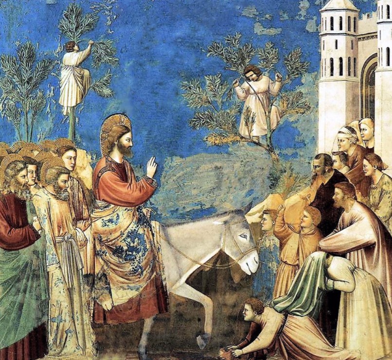 <p>Entry into Jerusalem, fresco, Giotto, 1305, arena chapel, Padua, Italy</p>