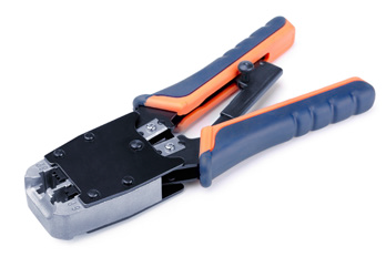 <p><strong>”Pinch” the connector onto the wire</strong></p><p><strong>The final step of a cable installation</strong></p><p><strong>Metal prongs push through insulation</strong></p>