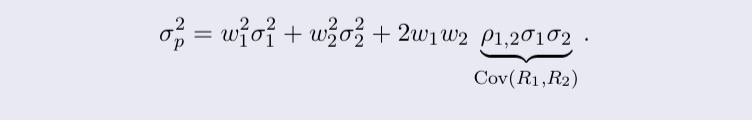 <p>Define variance of a portfolio </p>