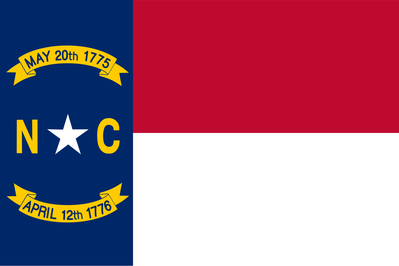 <p>Red stripe and white stripe, and a blue rectangle with N star C surrounded by banners with dates.</p>