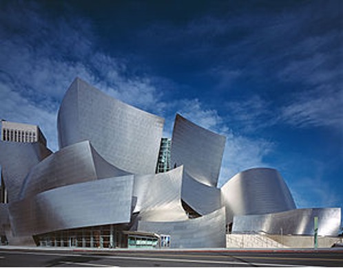 <p> <span><em>Architect Frank Gehry designed this building that was completed in 2003 that is an example of his sculptural approach to modern architecture.</em></span></p>