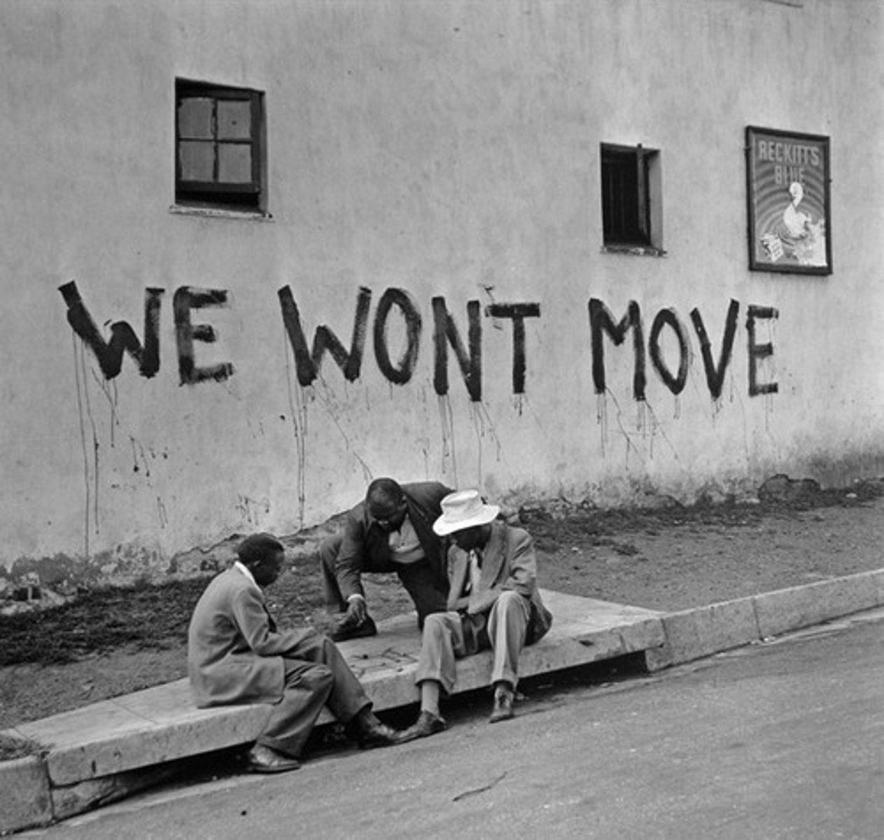 <p>Johannesburg township, center of black cultural life, cleared out by authorities because of its proximity to white suburbs</p>