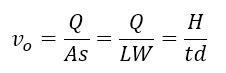 <p>Same as Surface Overflow Rate (SOR) </p>