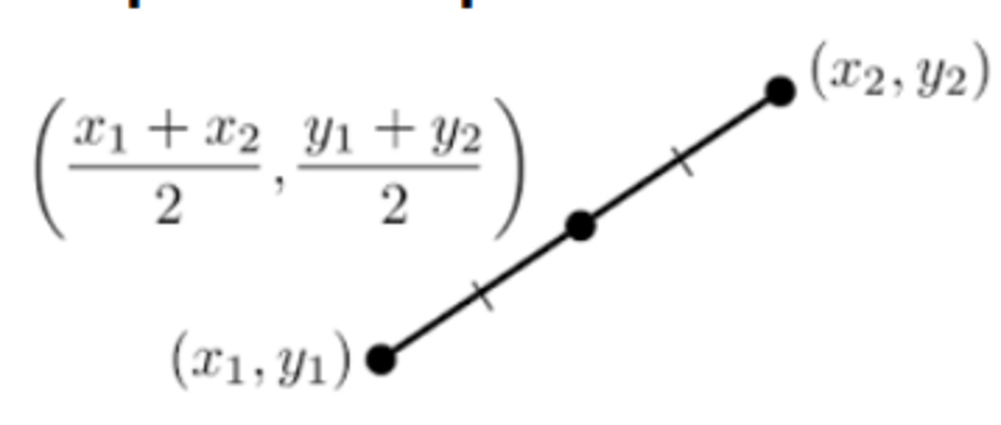 <p>A point that divides a segment into two congruent segments</p>