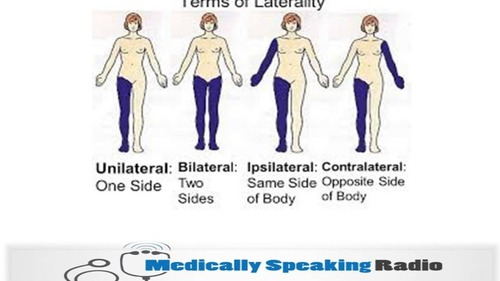 <p>the opposite side of the body as another structure</p>