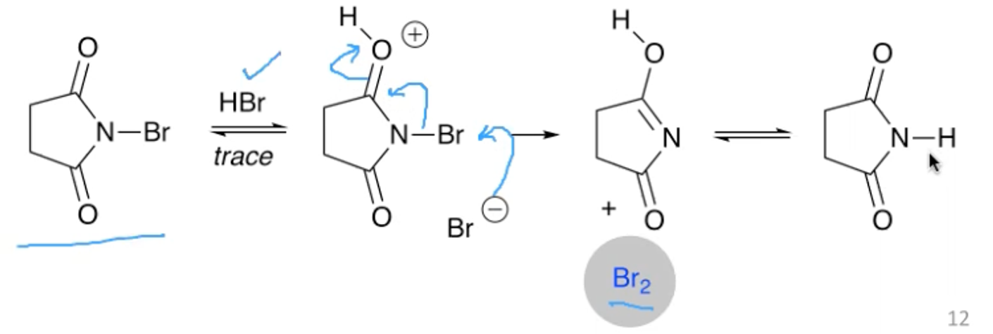<p>N-Bromosuccinimide (NBS). </p><p>It is a more user friendly source of Br2.</p>