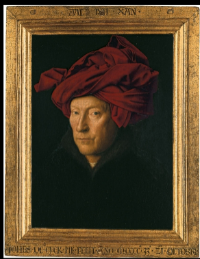 <p><span>Jan van Eyck, <em>Man in a Red Turban</em>, 1433</span></p>