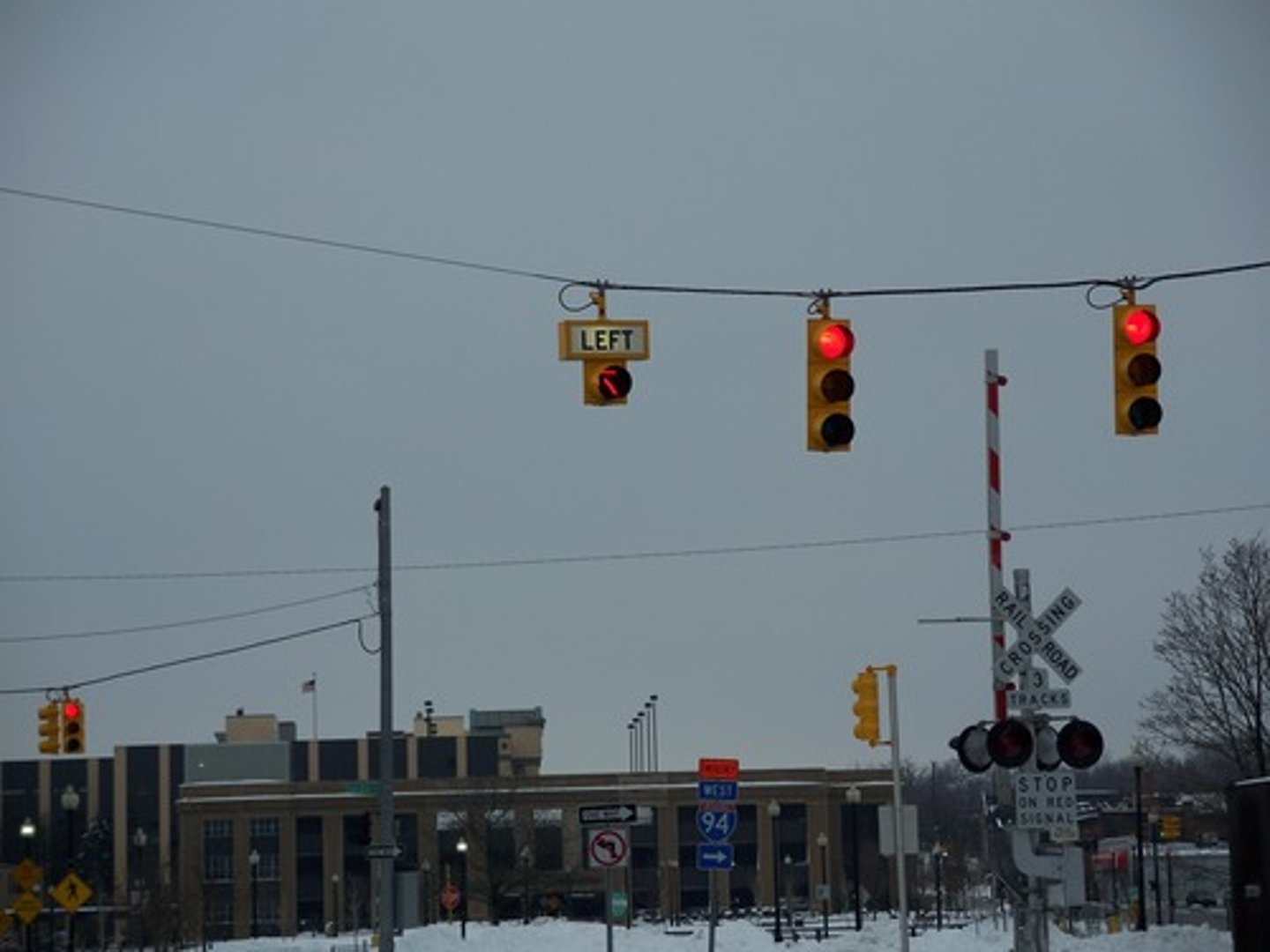 <p>stop and wait of the arrow to change green before turning</p>
